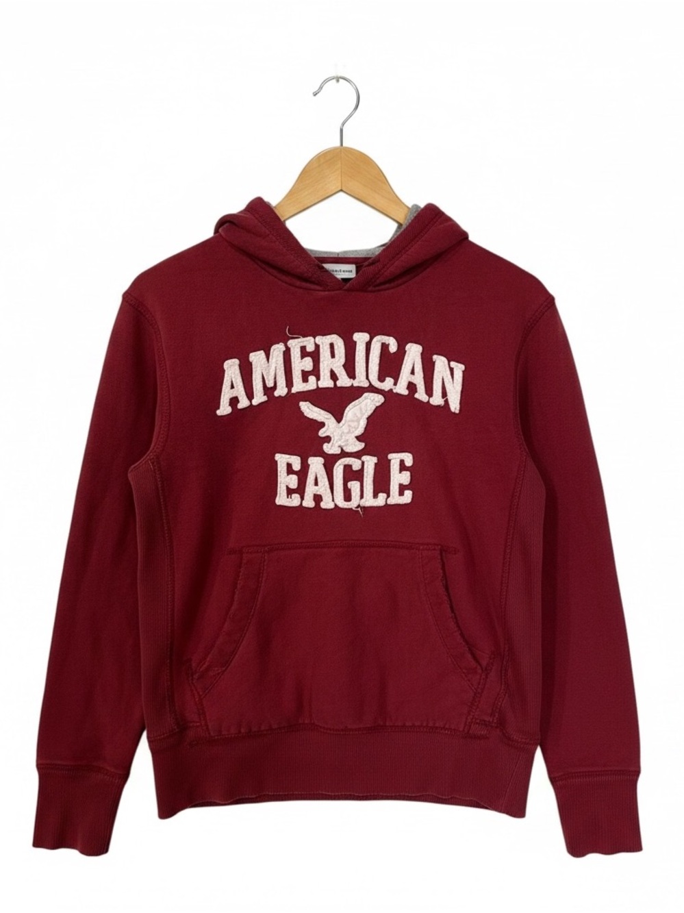 American eagle outfitters maroon distressed hoodie